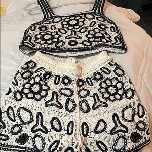 Rebellion Black and White Crochet Set nwot
